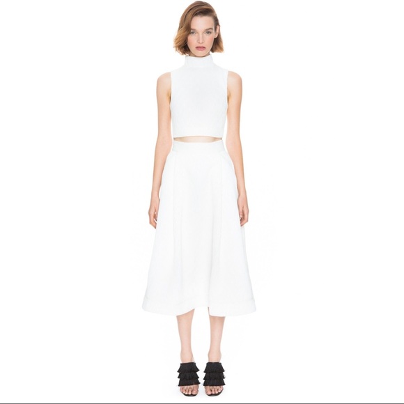 C/MEO Collective Mock Neck Crop Top in White (Small) - Picture 1 of 5